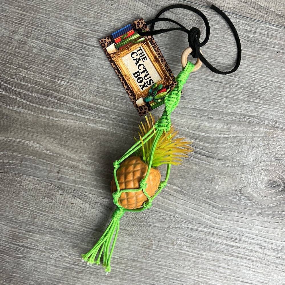 Macrame Plant Hanger Car Rearview Mirror Hanger Pineapple Car Ornament